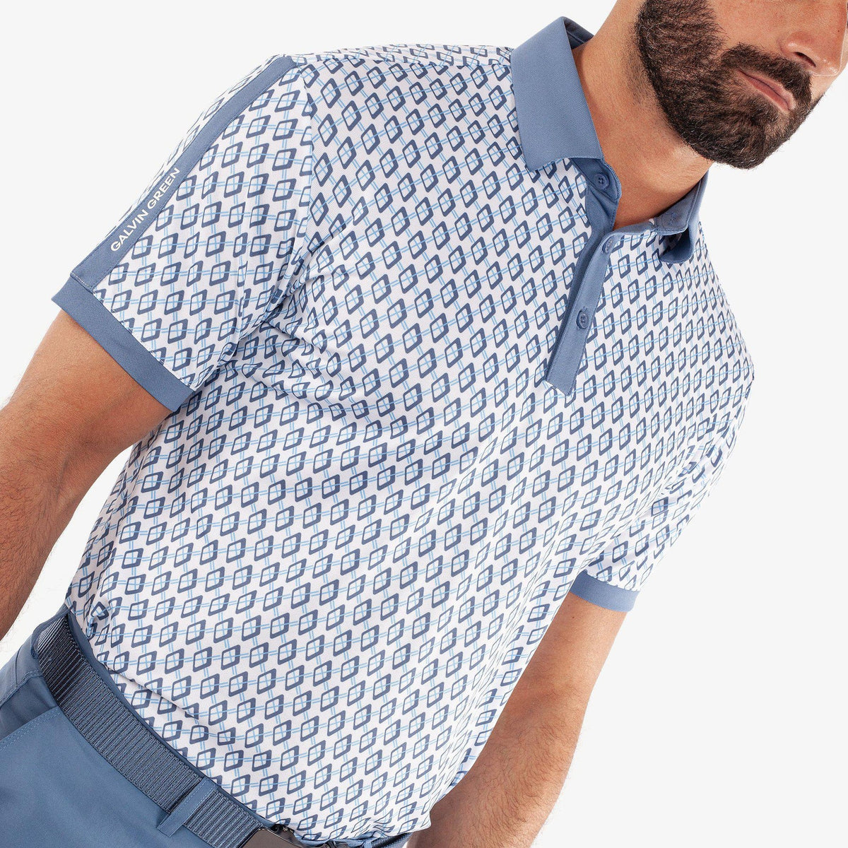 Galvin Green Maxwell Golfhemd - Mondlicht Blau/Weiß