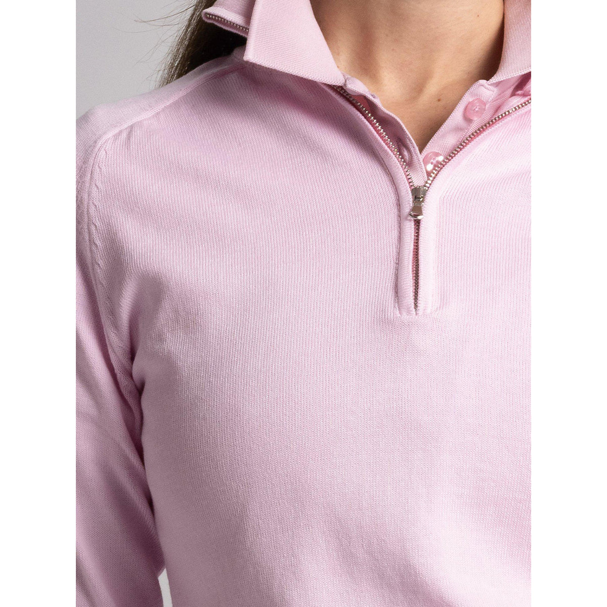 Cross Women's Greta 1/4 Reißverschlussgolf -Strick - Lila Sachet
