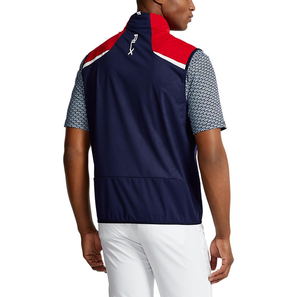 RLX Ralph Lauren Packbares Wasserabweisungsweste- Französische Marine/Rot