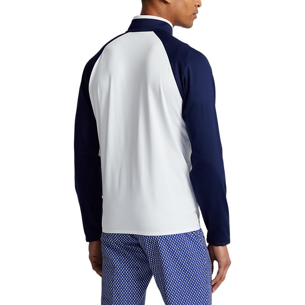 Rlx Ralph Lauren Stretch Jersey Halbzip Pullover - Pure White/French Marine