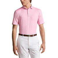 RLX Ralph Lauren bedrucktes leichter Luftstrom -Performance -Golfhemd - Flamingo Pink Clubs