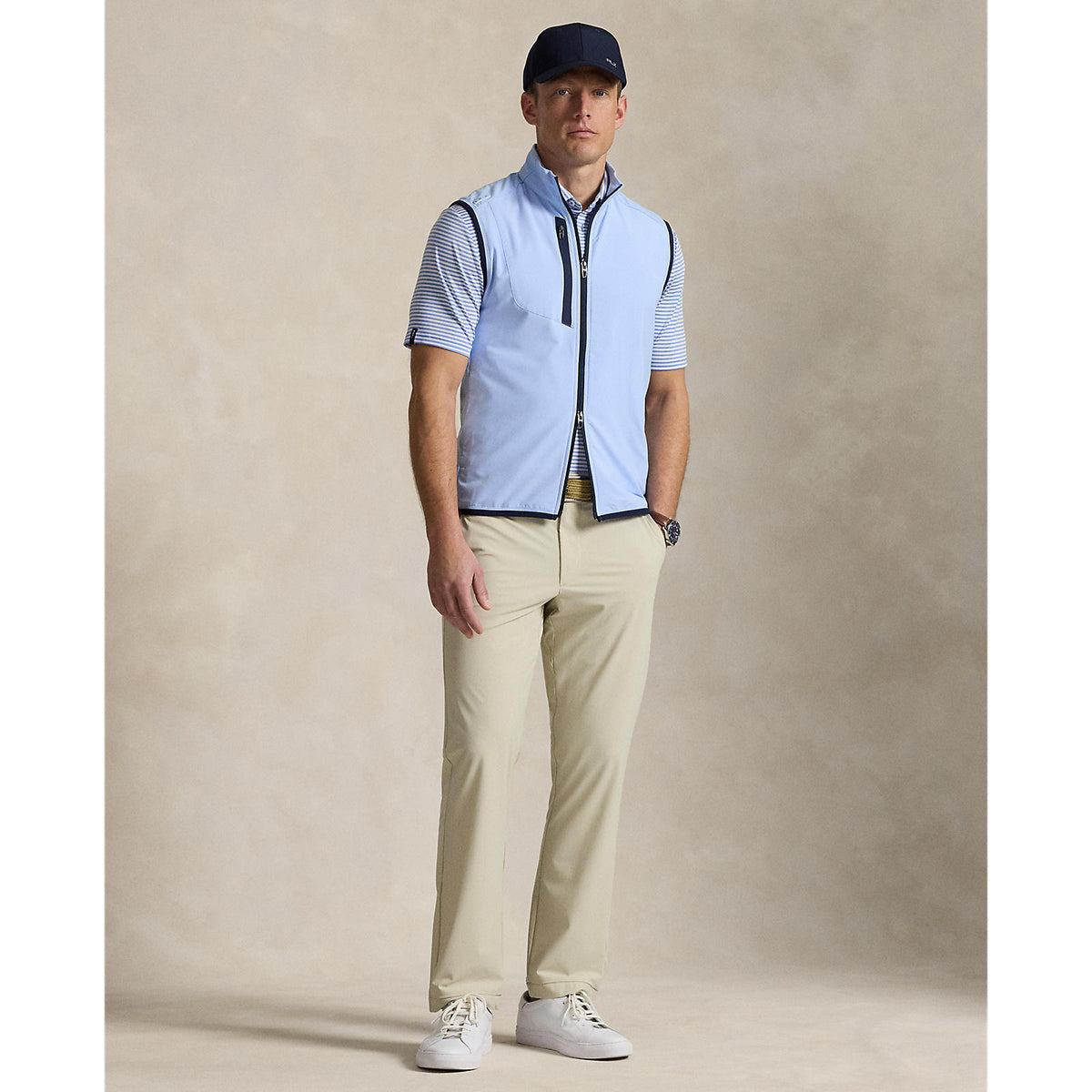 Rlx Ralph Lauren getäfter Stretch Terry Vest - Büroblau