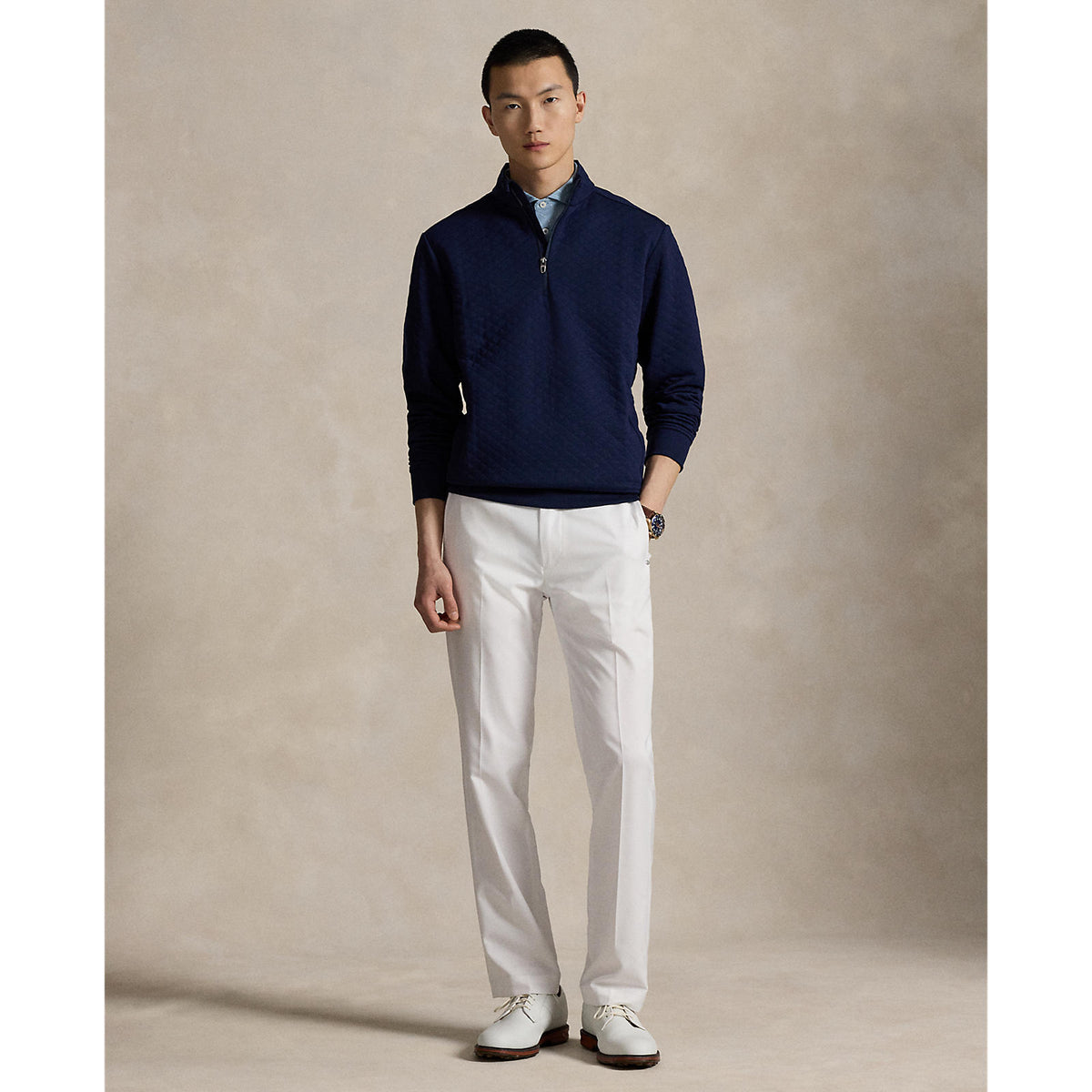 RLX Ralph Lauren Classic Fit gesteppt Doppelknolfpullover - Raffinierte Marine