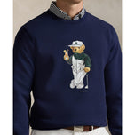 Rlx Ralph Lauren Classic Fit gesteppt Doppelknochen Polo Bären Golfpullover - Raffinierte Marine