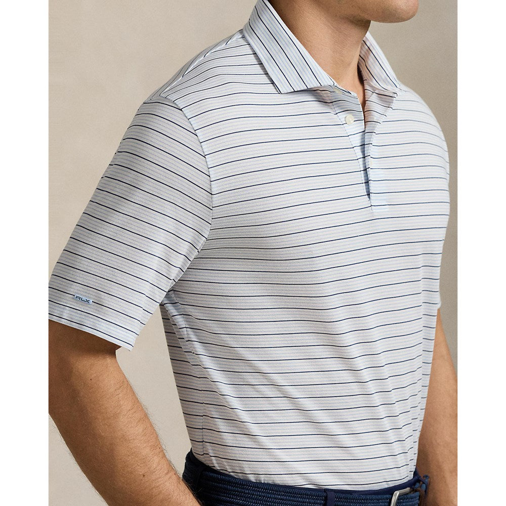 Rlx Ralph Lauren Stripe Tour Pique Golf Polo -Shirt - Büroblau Multi