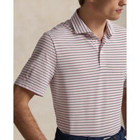 Rlx Ralph Lauren Stripe Tour Pique Golf Polo -Hemd - Garten Pink Multi