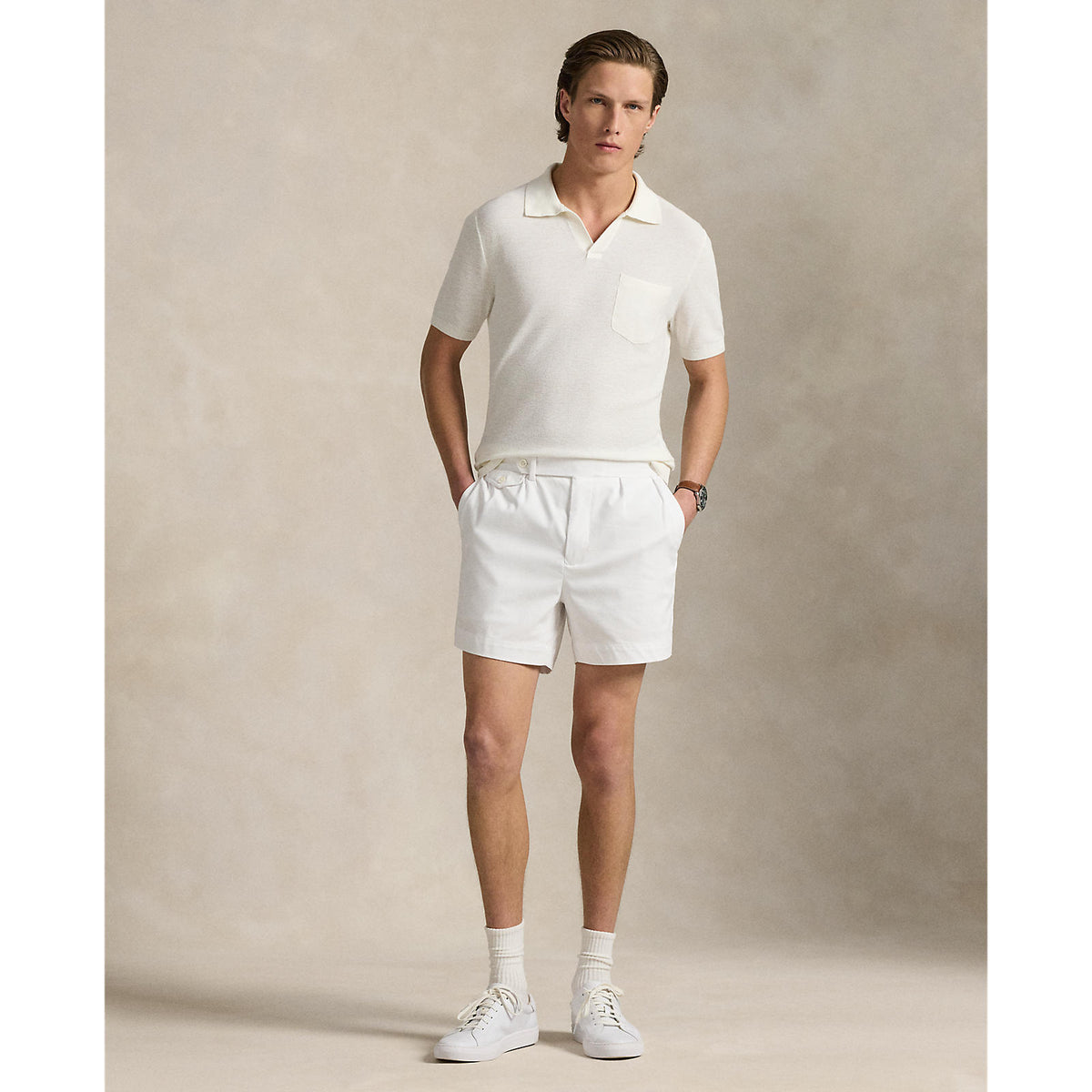 Rlx Ralph Lauren Baumwoll Coolmax Strick -Golf Polo -Hemd - Weißer Splash