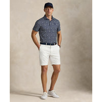 RLX Ralph Lauren bedrucktes leichter Luftstrom -Golfpolo -Hemd - Micro Toss Blumenraffinierte Marine
