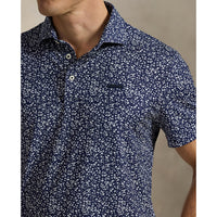 RLX Ralph Lauren bedrucktes leichter Luftstrom -Golfpolo -Hemd - Micro Toss Blumenraffinierte Marine