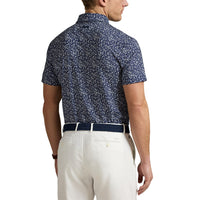 RLX Ralph Lauren bedrucktes leichter Luftstrom -Golfpolo -Hemd - Micro Toss Blumenraffinierte Marine