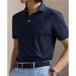 RLX Ralph Lauren bedrucktes leichter Luftstrom -Golfpolo -Hemd - Multi -Deco Toss Raffined Navy