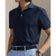RLX Ralph Lauren bedrucktes leichter Luftstrom -Golfpolo -Hemd - Multi -Deco Toss Raffined Navy