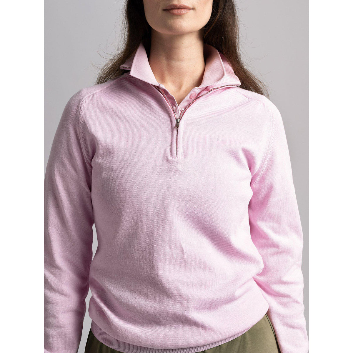 Cross Women's Greta 1/4 Reißverschlussgolf -Strick - Lila Sachet