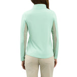 IBKUL Solides Langarmshirt mit Stehkragen und Reißverschluss für Damen – Schwarz