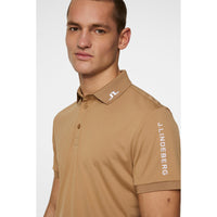 J.Lindeberg Tour Tech Polo Golf Shirt - Tigers Eye
