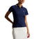 RLX Ralph Lauren 女式弹力主动缆绳拉链高尔夫 Polo 衫 - 精致海军蓝/陶瓷白