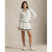 Rlx Ralph Lauren Frauen Falten -Strick -Golfrock - Weißer Splash/Polo Schwarz