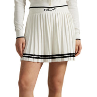 Rlx Ralph Lauren Frauen Falten -Strick -Golfrock - Weißer Splash/Polo Schwarz