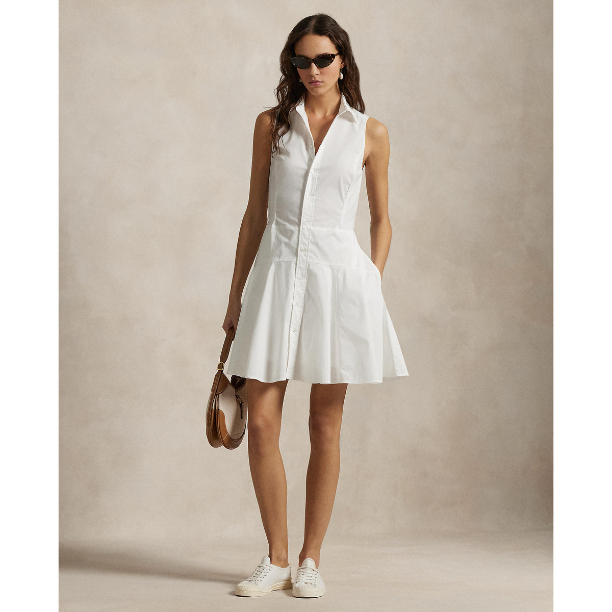 Rlx Ralph Lauren Frauen ärmellose Jenna Kleid - Keramik weiß