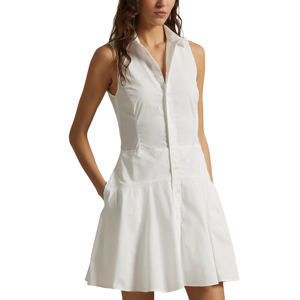 Rlx Ralph Lauren Frauen ärmellose Jenna Kleid - Keramik weiß