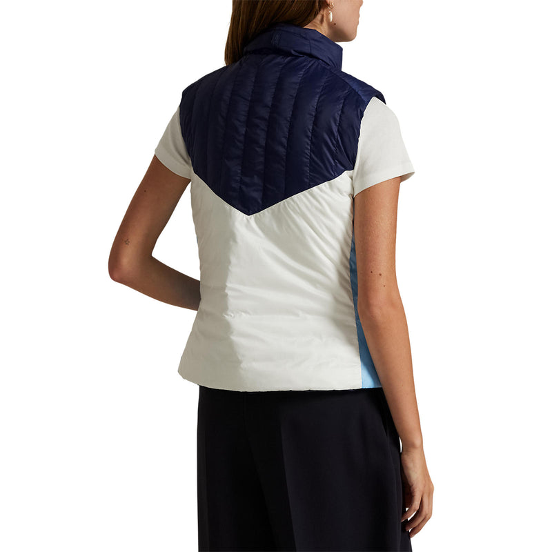 RLX Ralph Lauren Damen Reversible gesteppte Ripstop -Weste - Keramik weiß/raffinierte Marine