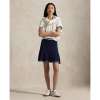 Rlx Ralph Lauren Frauenstrick A -Line Golf Skort - Refined Marine/White Splash
