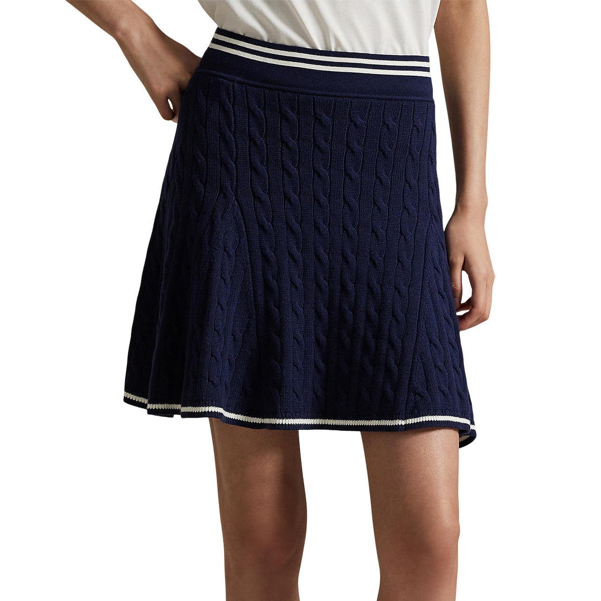 Rlx Ralph Lauren Frauenstrick A -Line Golf Skort - Refined Marine/White Splash