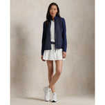 RLX Ralph Lauren Frauen coole Wollhybrid -Leistung Vollzip -Jacke - Raffinierte Marine -Polka Punkt