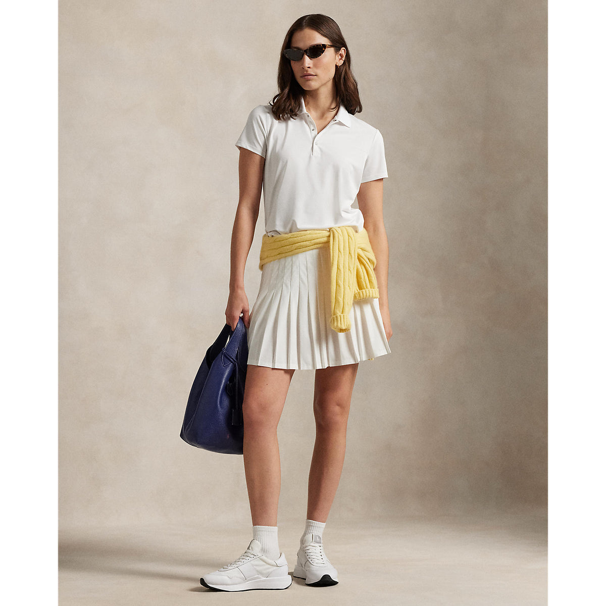 Rlx Ralph Lauren Frauen Tour Performance Golfhemd- Keramik Weiß
