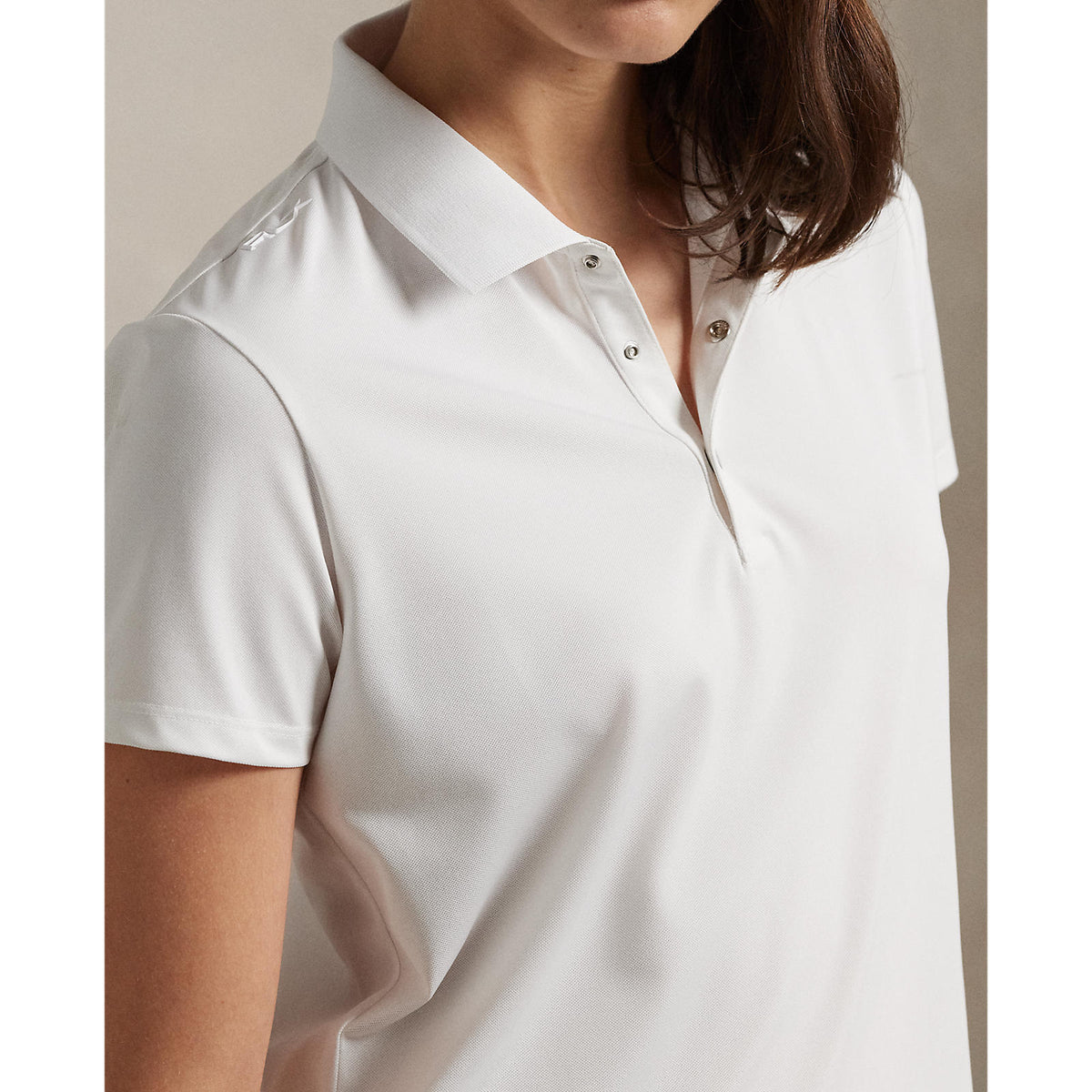 Rlx Ralph Lauren Frauen Tour Performance Golfhemd- Keramik Weiß