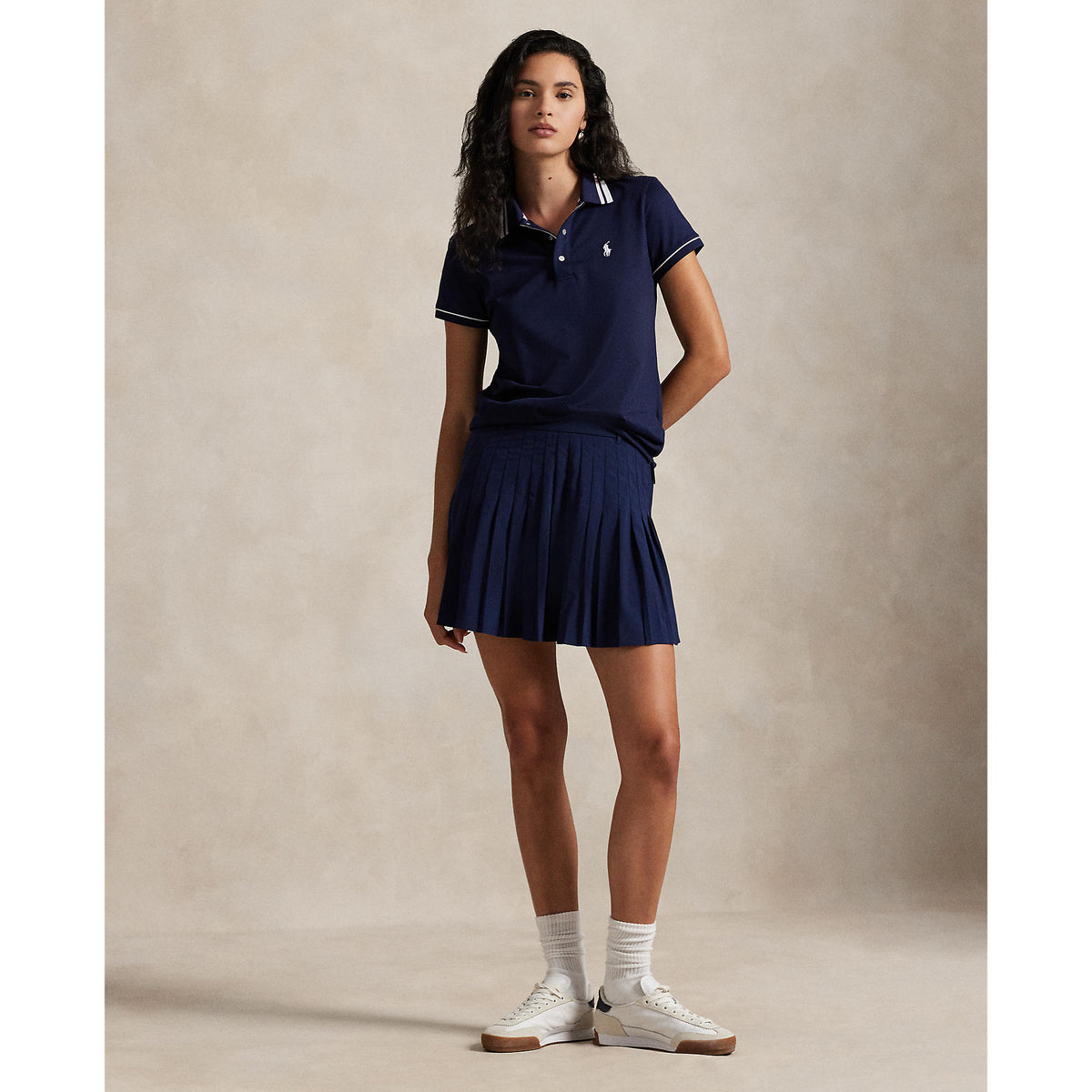 RLX Ralph Lauren Frauentour Pique Polo -Hemd - Marine/Weiß/Garten Pink