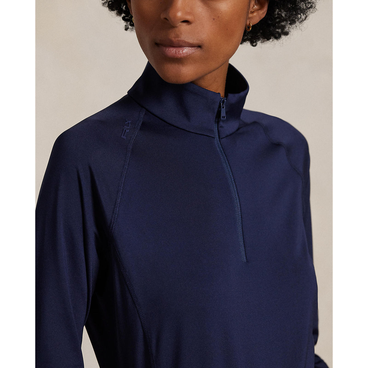 RLX Ralph Lauren Frauen Stretch Jersey Viertel -Zip -Pullover - Raffinierte Marine