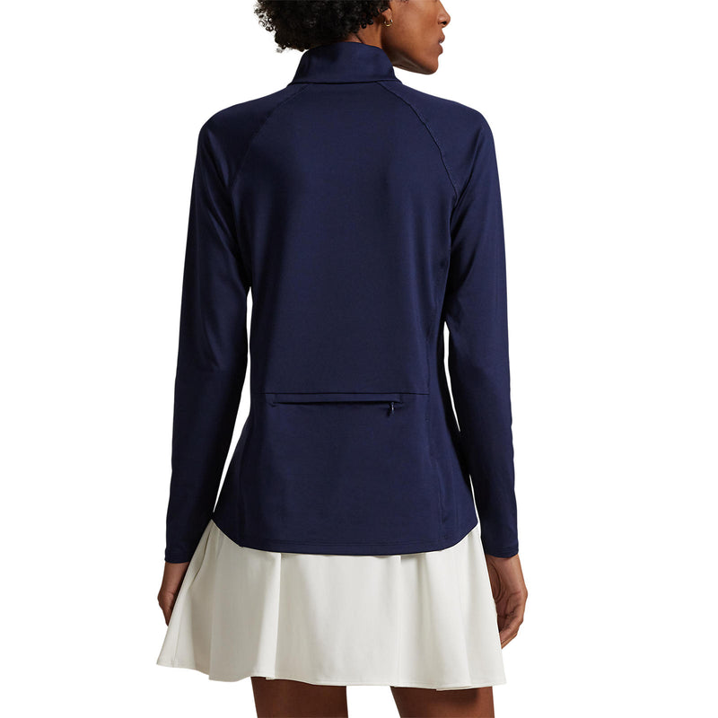 RLX Ralph Lauren Frauen Stretch Jersey Viertel -Zip -Pullover - Raffinierte Marine