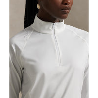 RLX Ralph Lauren Damenstretch -Trikot -Viertel -Zip -Pullover - Keramik Weiß