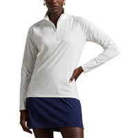 RLX Ralph Lauren Damenstretch -Trikot -Viertel -Zip -Pullover - Keramik Weiß