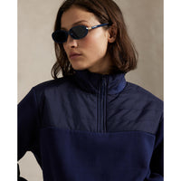 Rlx Ralph Lauren Frauen gesteppt Fleece Halb Zip - Raffinierte Marine