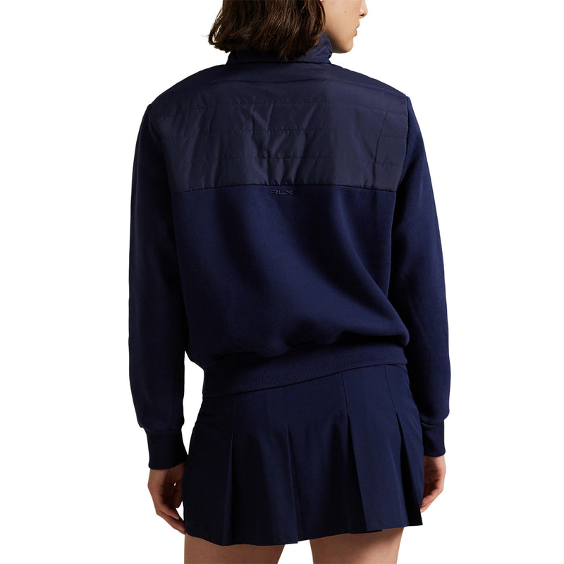Rlx Ralph Lauren Frauen gesteppt Fleece Halb Zip - Raffinierte Marine