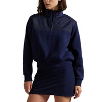 Rlx Ralph Lauren Frauen gesteppt Fleece Halb Zip - Raffinierte Marine