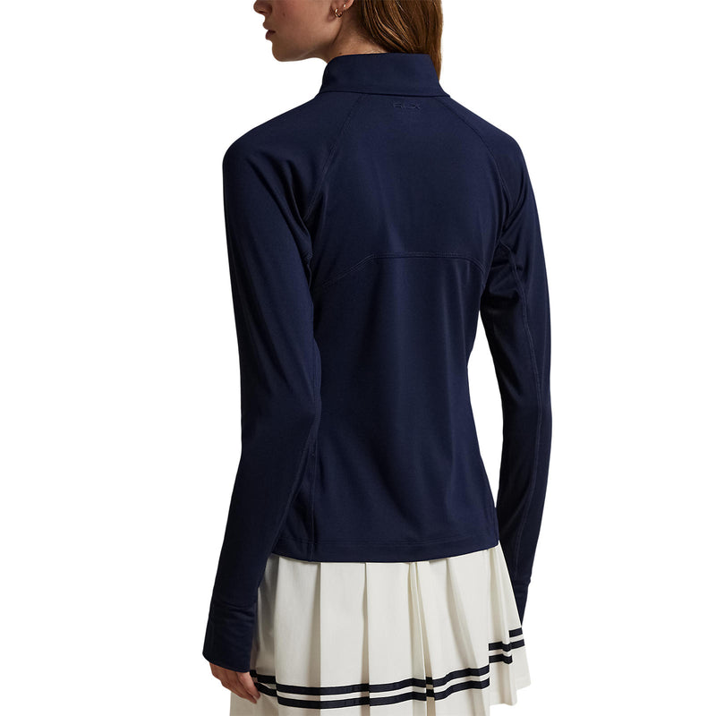 RLX Ralph Lauren Women's Stretch Jersey Peached Quarter-Zip Pullover - Refined Navy