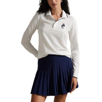 Rlx Ralph Lauren Women's Tour Pique Bär Langarm Polo - Keramik Weiß