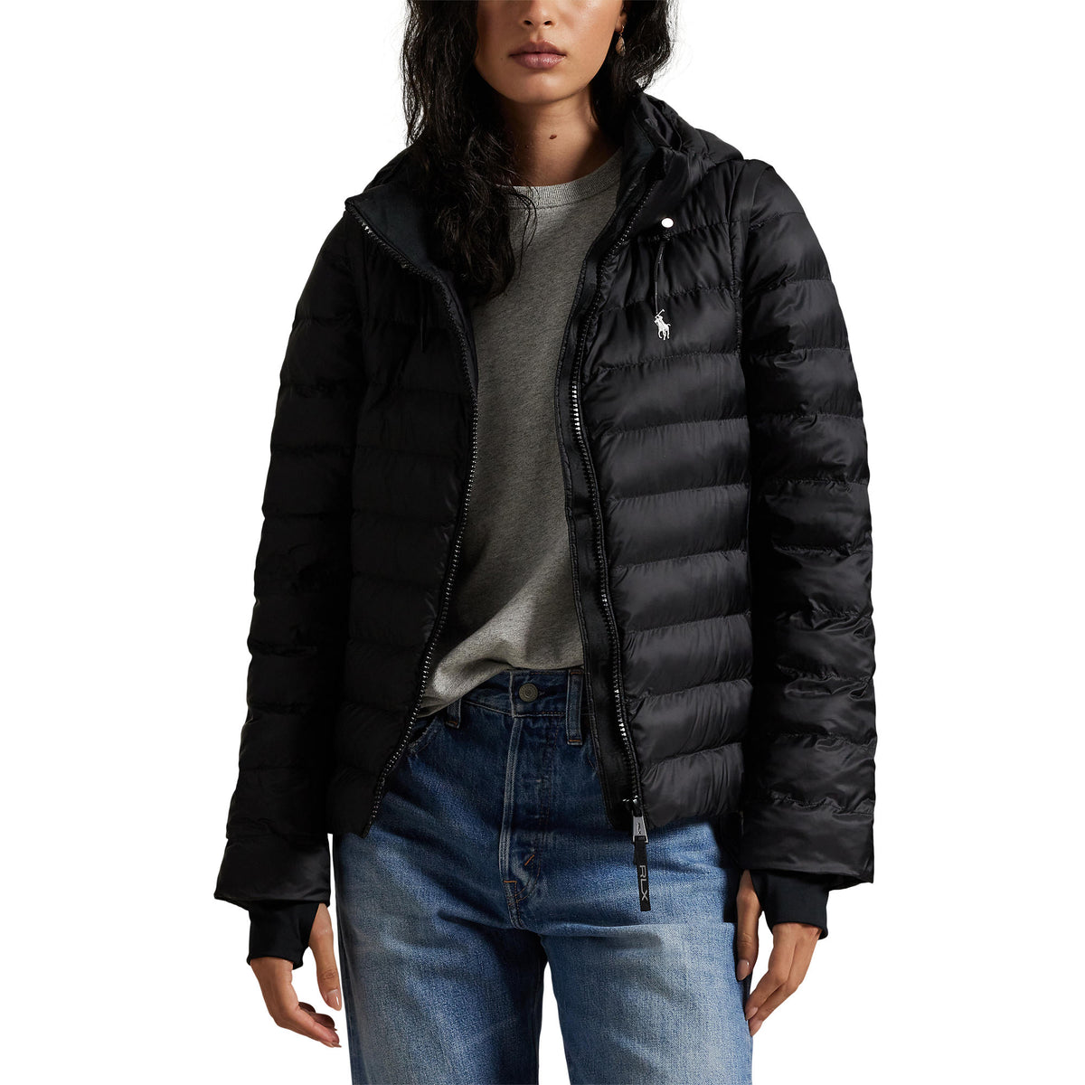 Rlx Ralph Lauren Damen Cabrio -Stülle Jacke - Polo Schwarz