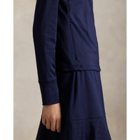 Rlx Ralph Lauren Frauen halb Zip -Interlock -Pullover - Raffinierte Marine