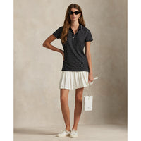 RLX Ralph Lauren Damen bedrucktes leichter Luftstrom -Golfhemd - Polo Black Polka Dot