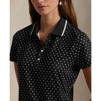 RLX Ralph Lauren Damen bedrucktes leichter Luftstrom -Golfhemd - Polo Black Polka Dot