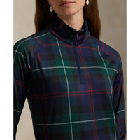 RLX Ralph Lauren Damen Printed Stretch Jersey Viertel -Zip -Pullover - Tartan