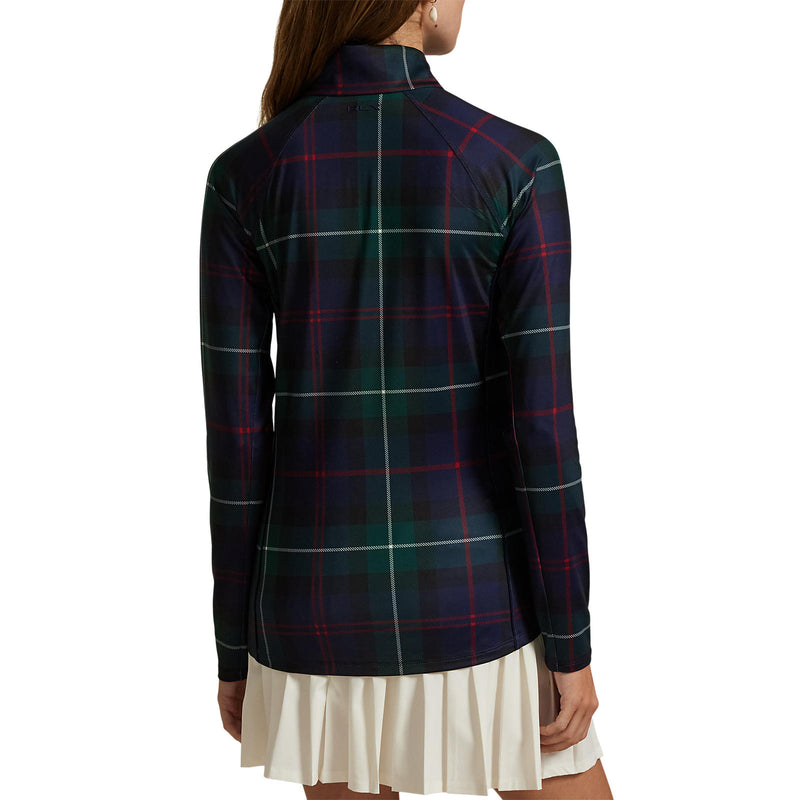 RLX Ralph Lauren Damen Printed Stretch Jersey Viertel -Zip -Pullover - Tartan