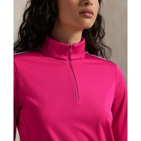 Rlx Ralph Lauren Frauen Power Stretch Halbzip Golfpullover - Currant/Keramik Weiß/Jägergrün