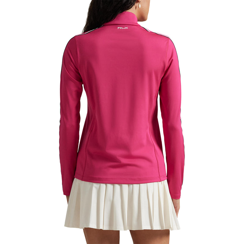 Rlx Ralph Lauren Frauen Power Stretch Halbzip Golfpullover - Currant/Keramik Weiß/Jägergrün
