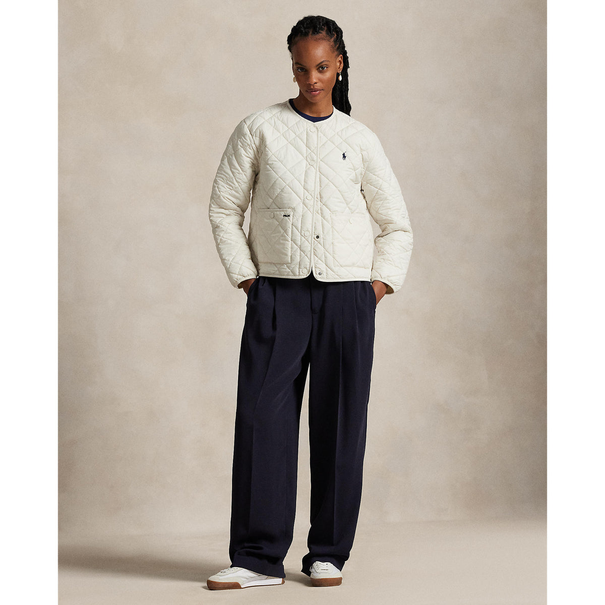Rlx Ralph Lauren Frauen mit gesteppter Jacke - Creme Multi