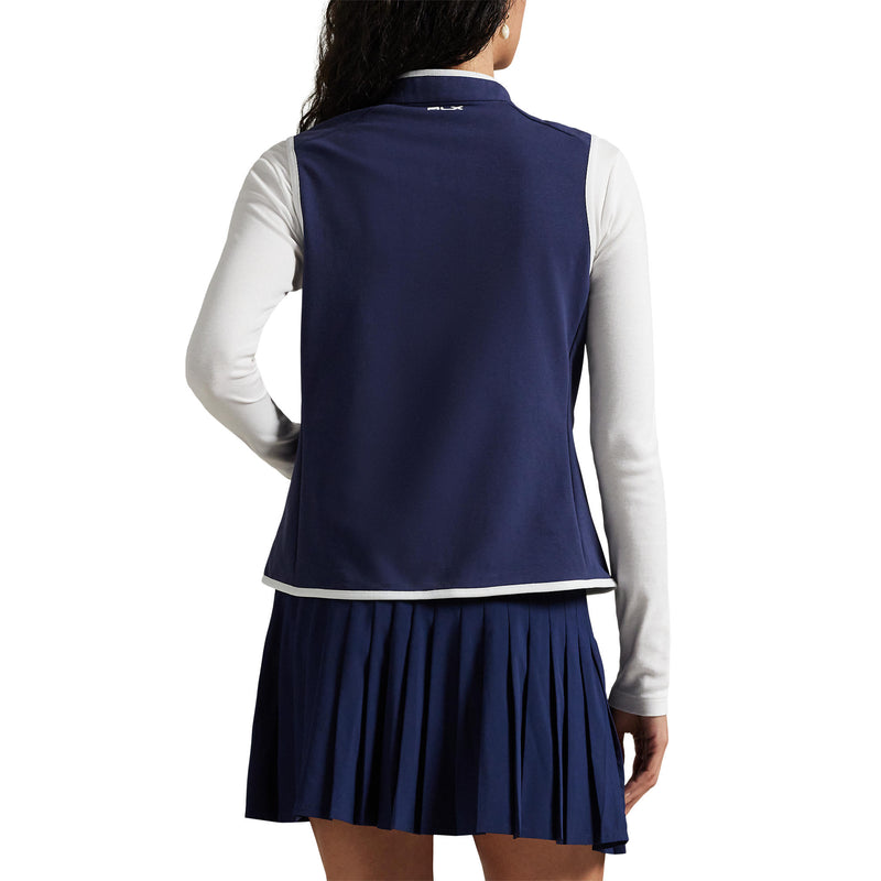 RLX Ralph Lauren Frauentechnologie Terry Golfweste - Raffinierte Marine/Keramik Weiß